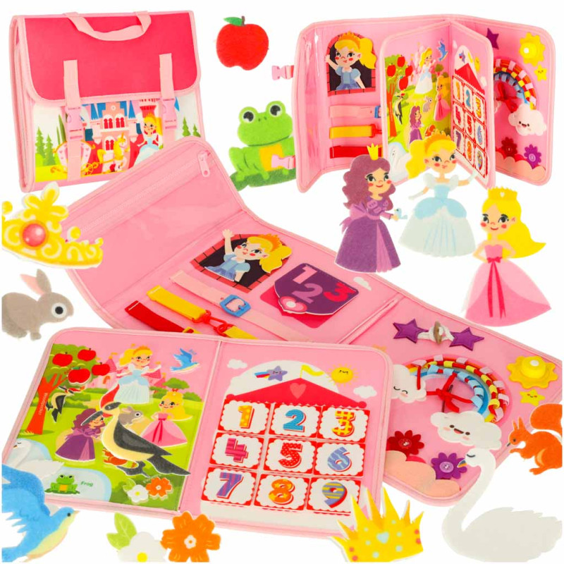Sensory sensory montessori manipuliatorių lentos kuprinės dėklas rožinis Sensory sensory montessori manipuliatorių lentos kuprinės dėklas rožinis