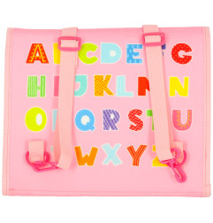 Sensorinė montessori manipuliavimo lenta rožiniame dėkle