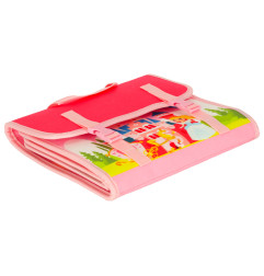 Sensorinė montessori manipuliavimo lenta rožiniame dėkle