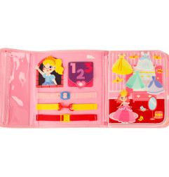 Sensorinė montessori manipuliavimo lenta rožiniame dėkle