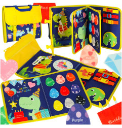 Sensorinė manipuliavimo lenta montessori kuprinės dėklas mėlynas