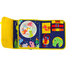 Sensorinė montessori manipuliavimo lenta dėkle