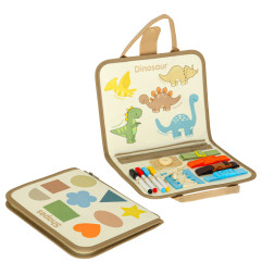 Sensorinė montessori manipuliacinė lenta dinozaurų dėklas