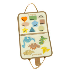 Sensorinė montessori manipuliacinė lenta dinozaurų dėklas