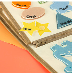 Sensorinė montessori manipuliacinė lenta dinozaurų dėklas