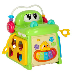 Edukacinis rūšiavimo kubas su pianinu krokodilu 4in1