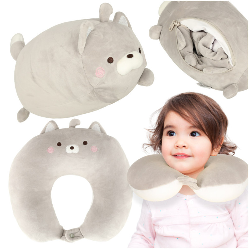 Kelioninė pagalvėlė 2in1 kaklo ritinėlis lėktuvui, automobiliui, talismanas, katė Kelioninė pagalvėlė 2in1 kaklo ritinėlis lėktuvui, automobiliui, talismanas, katė