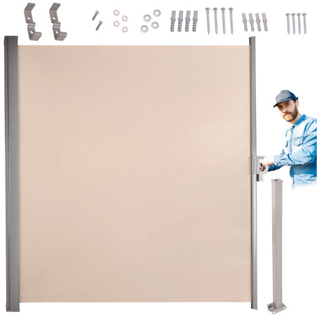 ištraukiamos terasos markizės LUARO 180 x 400 cm, smėlio spalvos