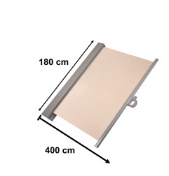 ištraukiamos terasos markizės LUARO 180 x 400 cm, smėlio spalvos
