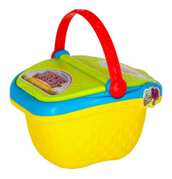 Pikniko krepšelis vaisių sultys gėrimai maisto produktai užkandžiai iškylai