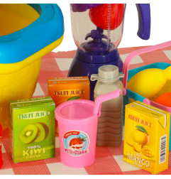 Žaislinis Pikniko krepšelis su maisto produktais, indais ir kitais priedais