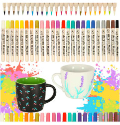 Akriliniai audinių žymekliai akmeniniai žymekliai "pasidaryk pats" vandeniui atsparūs žymekliai 24 vnt.