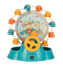 karuselė su rutuliukus gaudančiu vairu