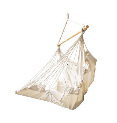 Pakabinamas braziliškas krėslas su kojų atrama - beige spalvos (130cm)