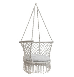 Sodo sūpynės/krėslas "Stork's nest" su atlošu pilkos spalvos 80 cm 150 kg