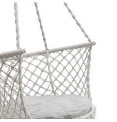 Pakabinamas krėslas su nugaros atlošu - pilkos spalvos (80cm 150kg)