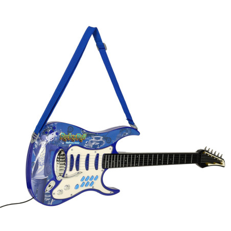 Elektrinė roko gitara su stiprintuvu ir mikrofonu vaikams mėlyna