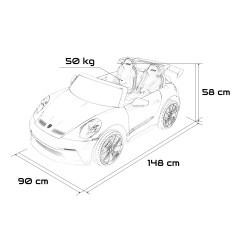 Vaikiškas elektromobilis Porsche 911 GT3, Raudonas