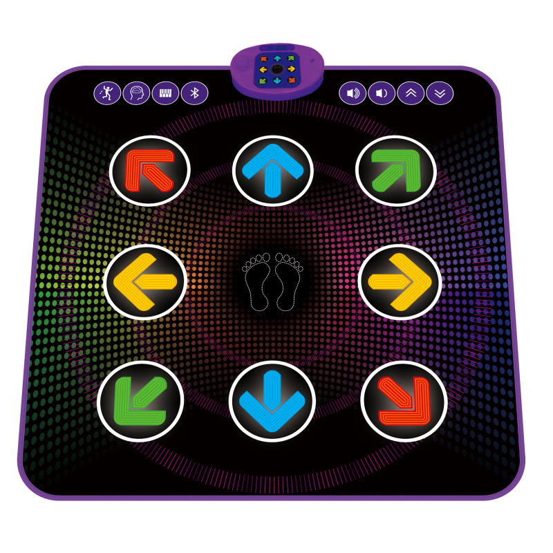 Muzikinis šokių kilimėlis juodas