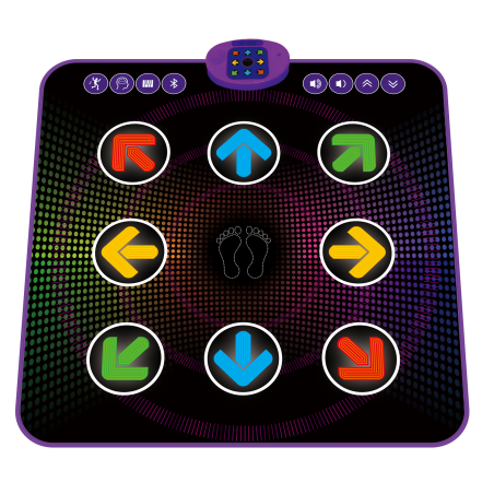 Muzikinis šokių kilimėlis juodas