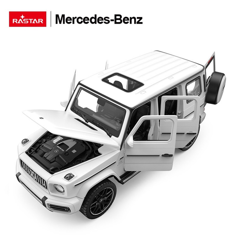 Metalinis automobilis 1/32 Mercedes-Benz AMG G63 su garsu Baltas RASTAR Metalinis automobilis 1/32 Mercedes-Benz AMG G63 su garsu Baltas RASTAR