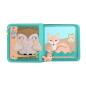 Manipuliacinė montessori knyga su kuprine ir įpakavimu Gyvūnai 1-3 m.