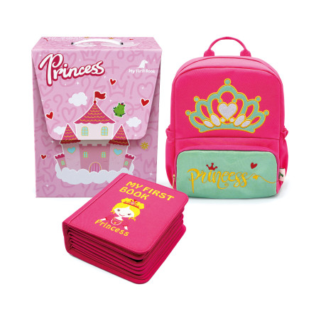 Manipuliacinė montessori knyga su kuprine ir įpakavimu Princesės 3-6 m.