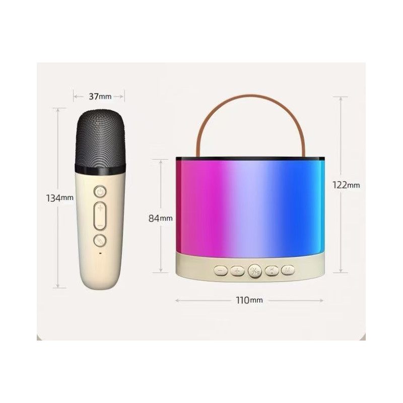 Karaokės mikrofonas + šviečiantis mikrafonas