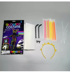 Fluorescencinių lazdelių rinkinys Glowing Costume 94vnt.