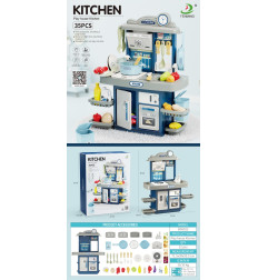 Mėlyna virtuvė su šviesos ir garso funkcija + priedai