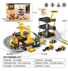 Automobilių stovėjimo aikštelės ir statybvietės rinkinys + automobiliai