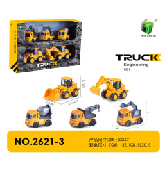 Penkių statybinių transporto priemonių rinkinys