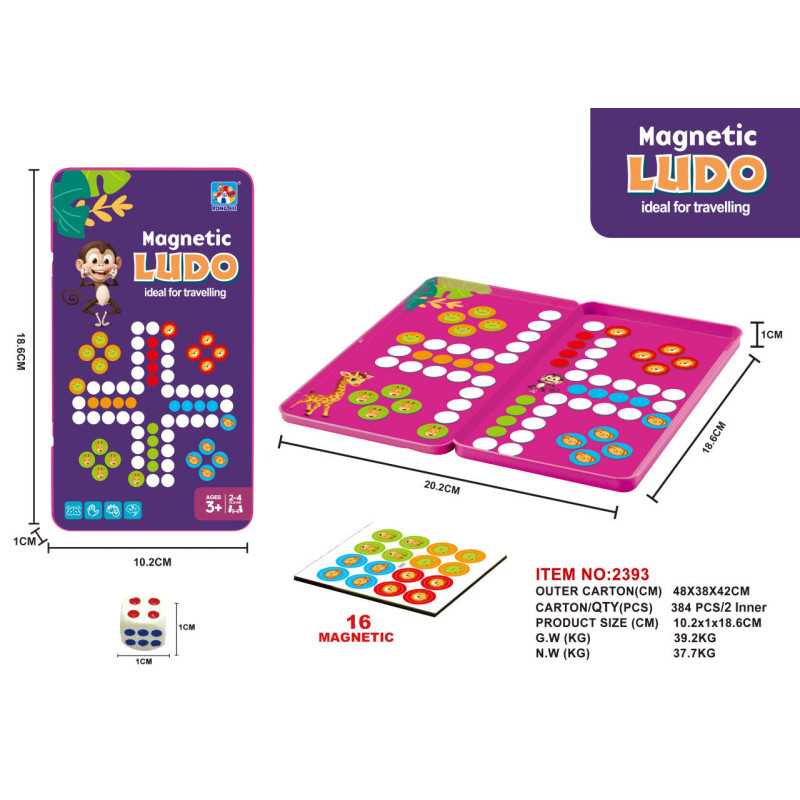 Magnetinis mini kelioninis stalo žaidimas Ludo