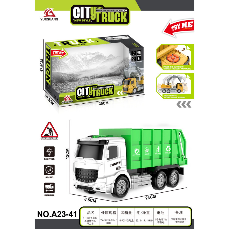 Šiukšliavežė su šviesomis ir garsais