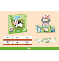 Magnetinės dėlionės puzzle gyvūnai + knyga