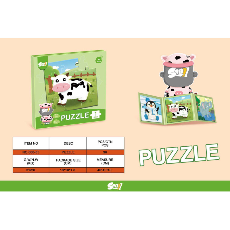 Magnetinės dėlionės gyvūnai + knyga