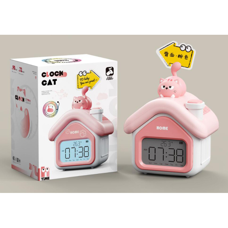 Laikrodis su žadintuvu Katės laikrodis