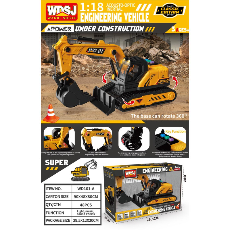 Ekskavatorius su garso ir šviesos funkcija 1:18