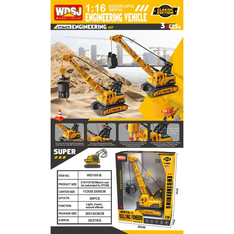 Kranas su garso ir šviesos funkcija 1:16