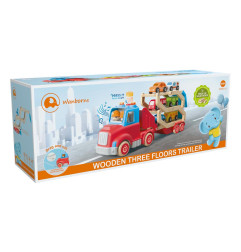 Medinis vilkikas + automobiliai