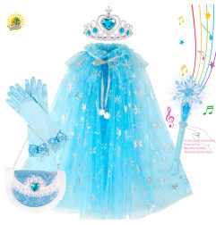 Mažosios princesės rinkinys + mėlyna suknelė