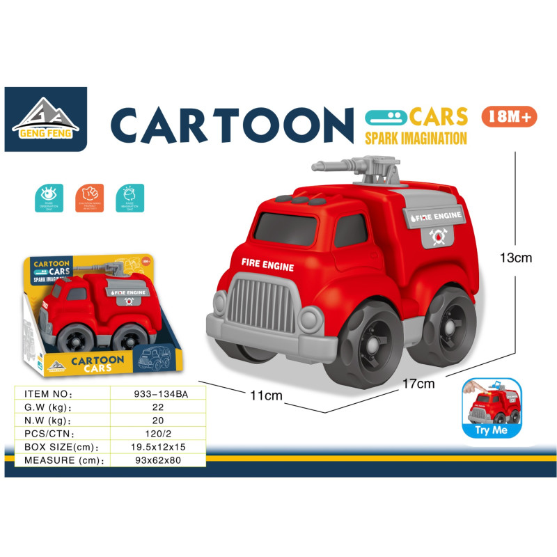 Ugniagesių departamento automobilis su šviesų ir garsų funkcija