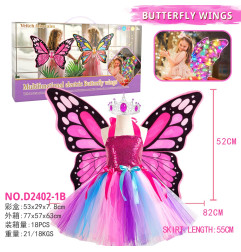 Drugelio sparnų rinkinys + vaivorykštės suknelė