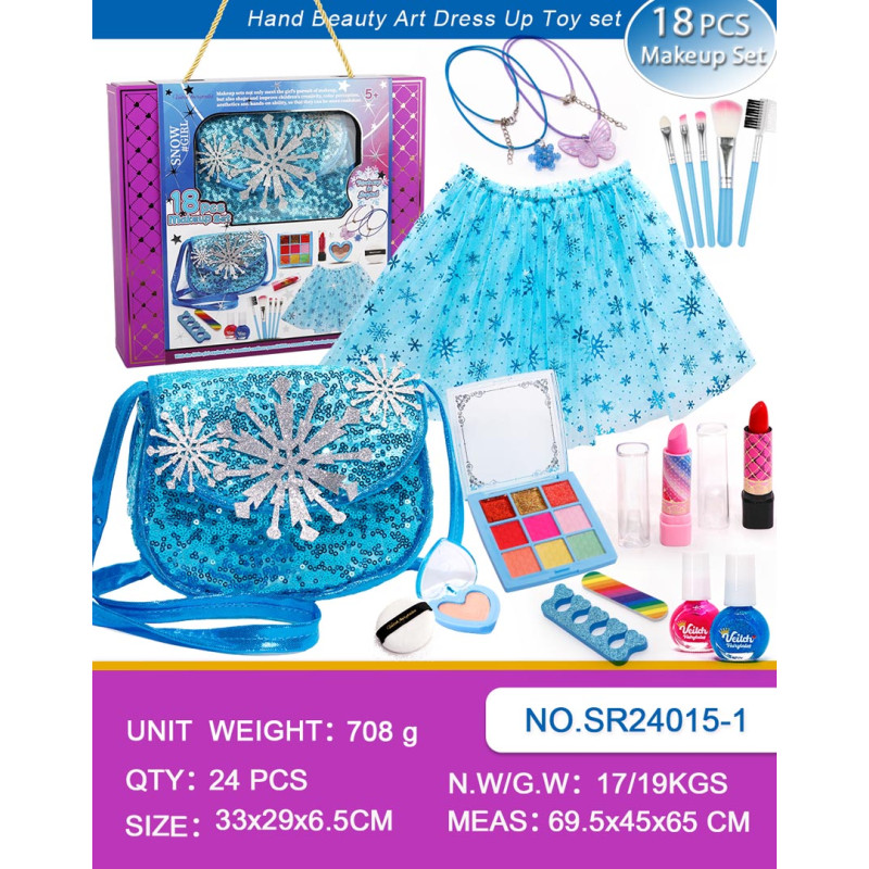 Makiažo rinkinys + Ledo mėlyna suknelė