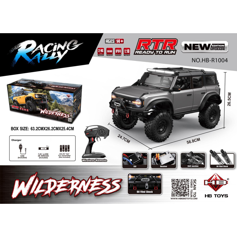 Automobilis R/C WILDERNESS 1:10 pilkos spalvos