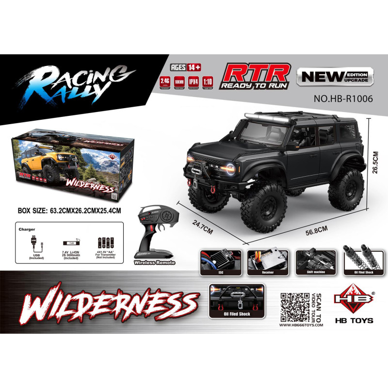 Automobilis R/C WILDERNESS 1:10 juodas