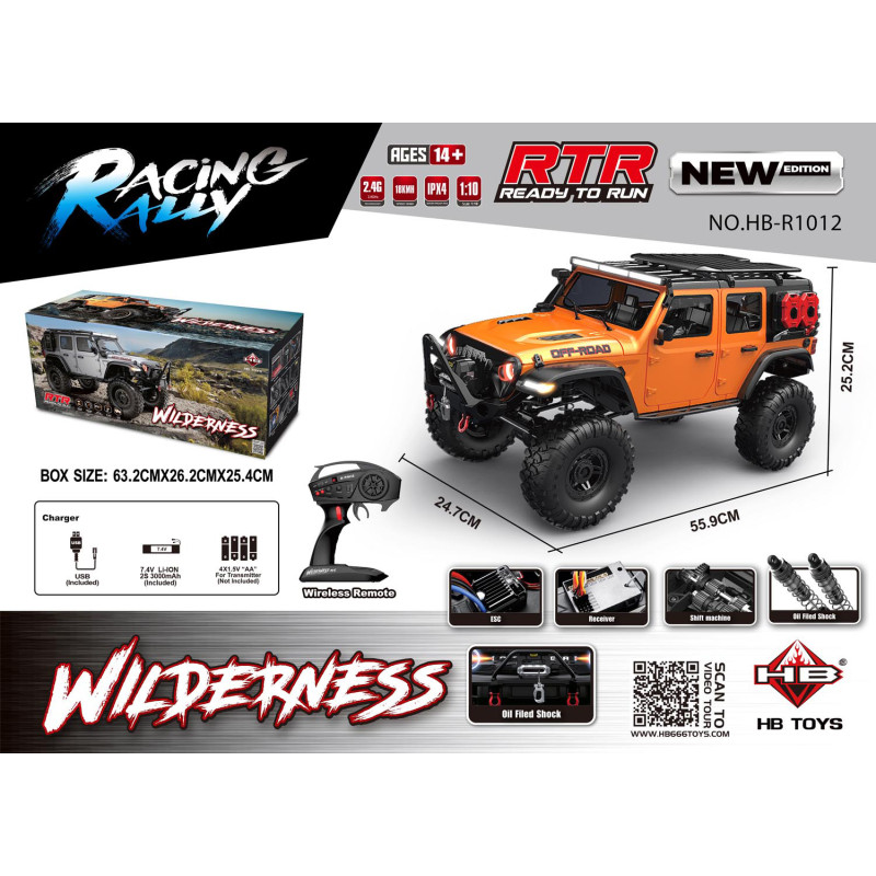 Automobilis R/C WILDERNESS RTR 1:10 oranžinis