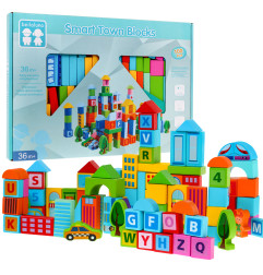 Komplektas Klocków z Drewna Miasto 100vnt