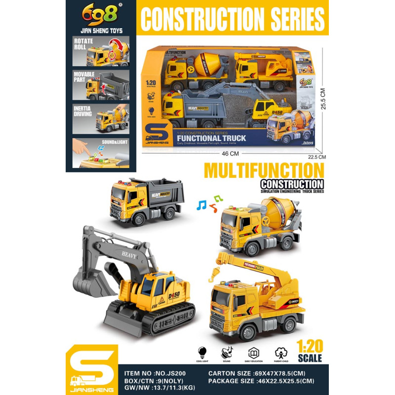 Statybinių transporto priemonių rinkinys 1:20