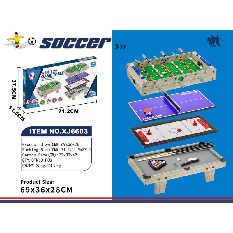 4in1 žaidimų stalo stalo versija Pilka